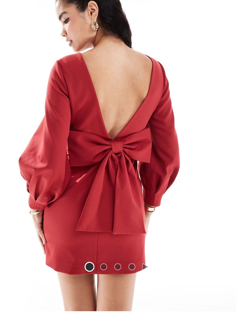 NWOT Ever New Red Deep‑Back Mini Dress with Statement Bow